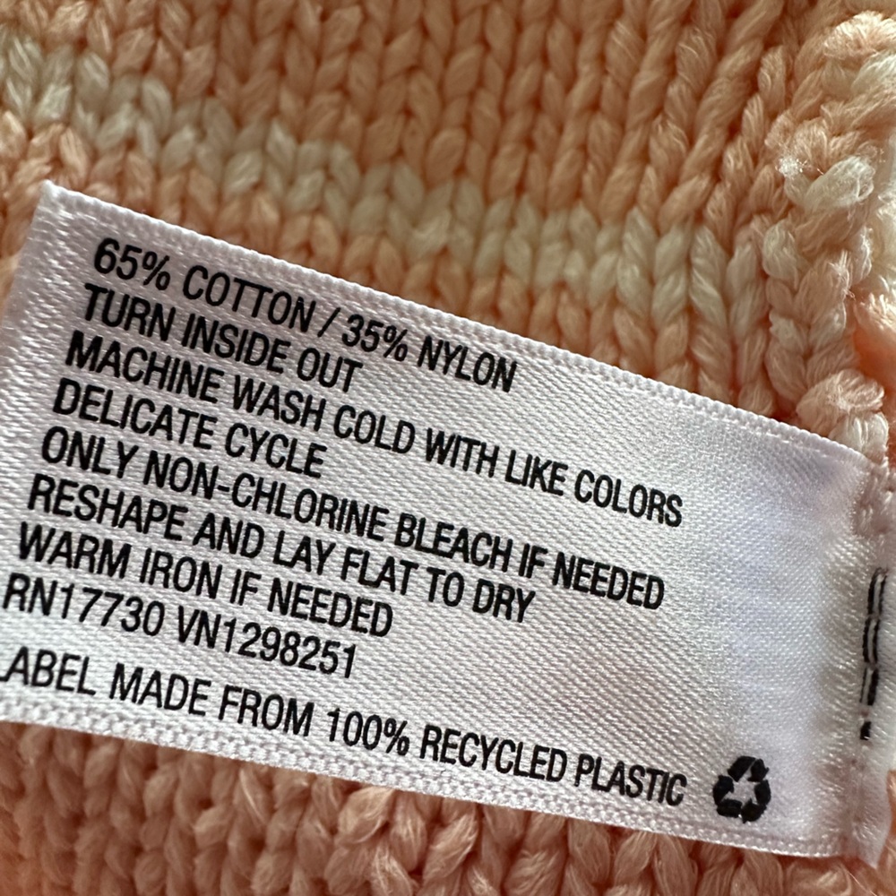 Universal Thread Cap Sleeve Cotton Preppy Striped Sleeveless Sweater Peach LG - Picture 5 of 9